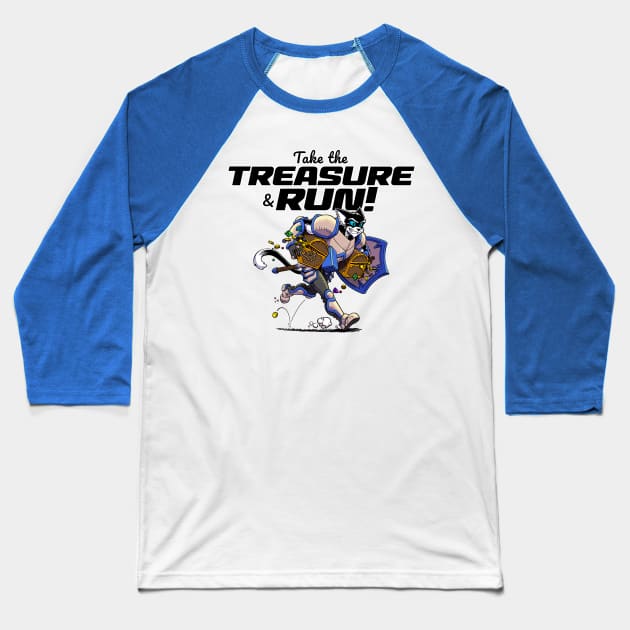 Take the Treasure and Run - Bull Baseball T-Shirt by ChrisWhartonArt